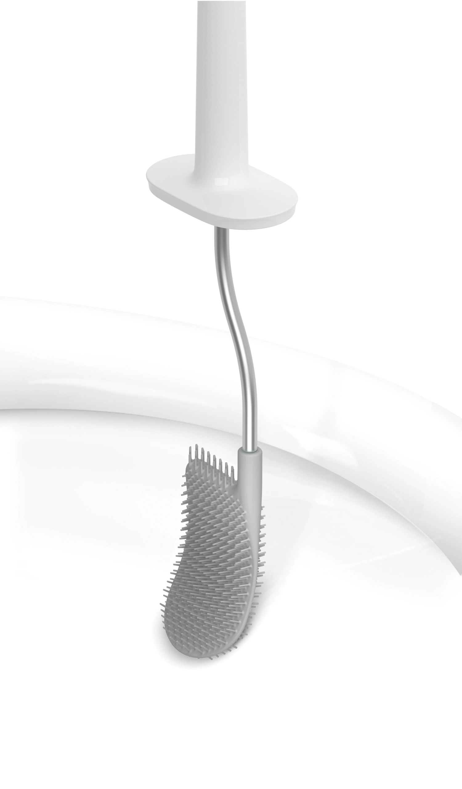 Flex smart brosse à wc blanche grise, 11.4x17.4x42.9 cm