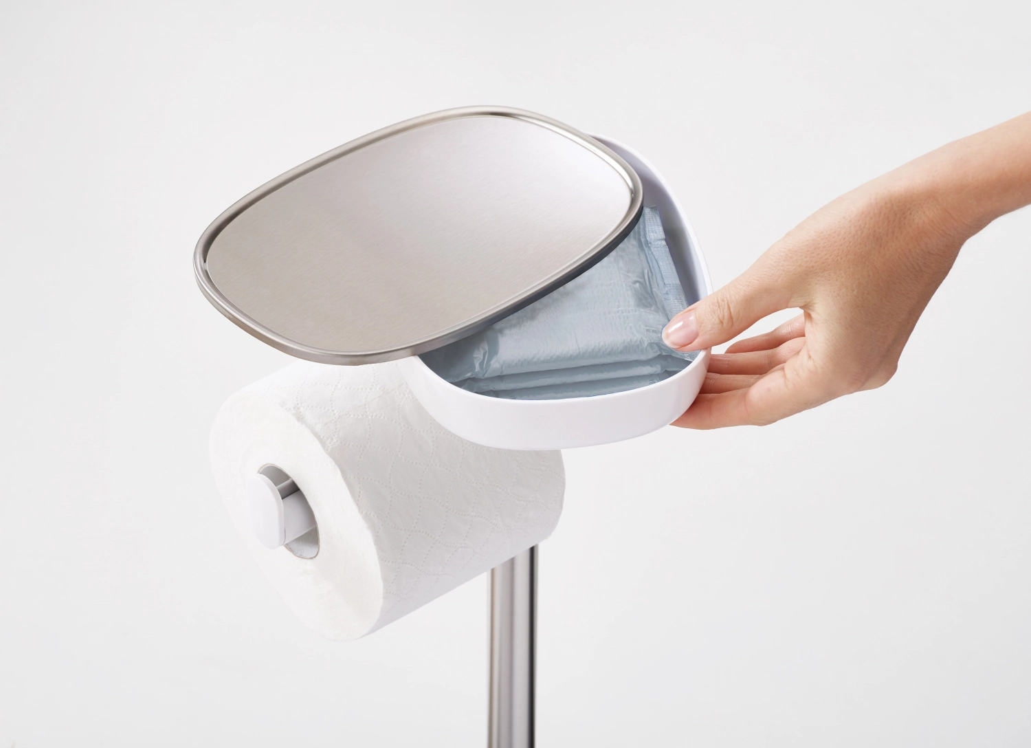 Easystore support de papier toilette avec brosse