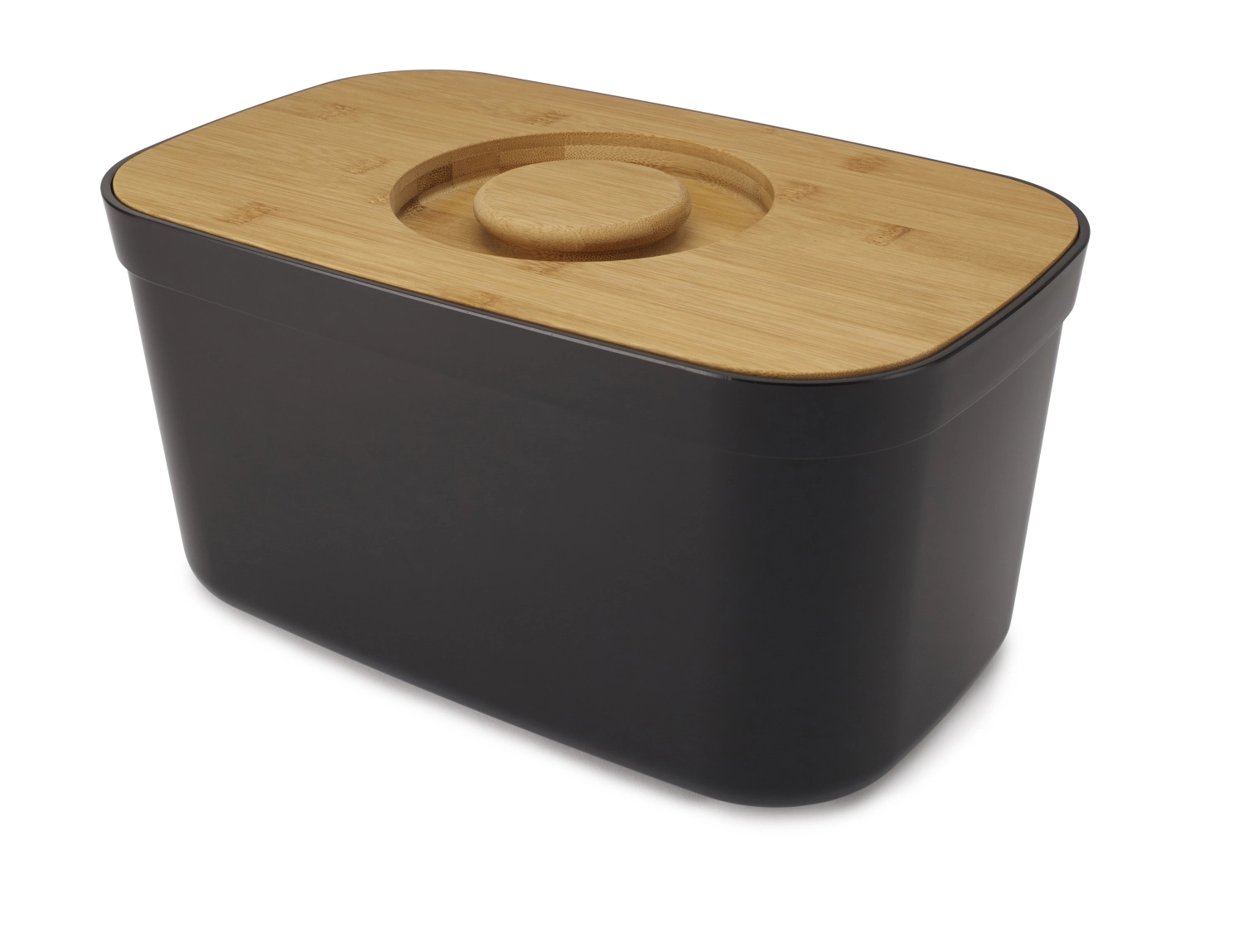 Boîte à pain polypropylène bambou, noir, 37x18x22 cm