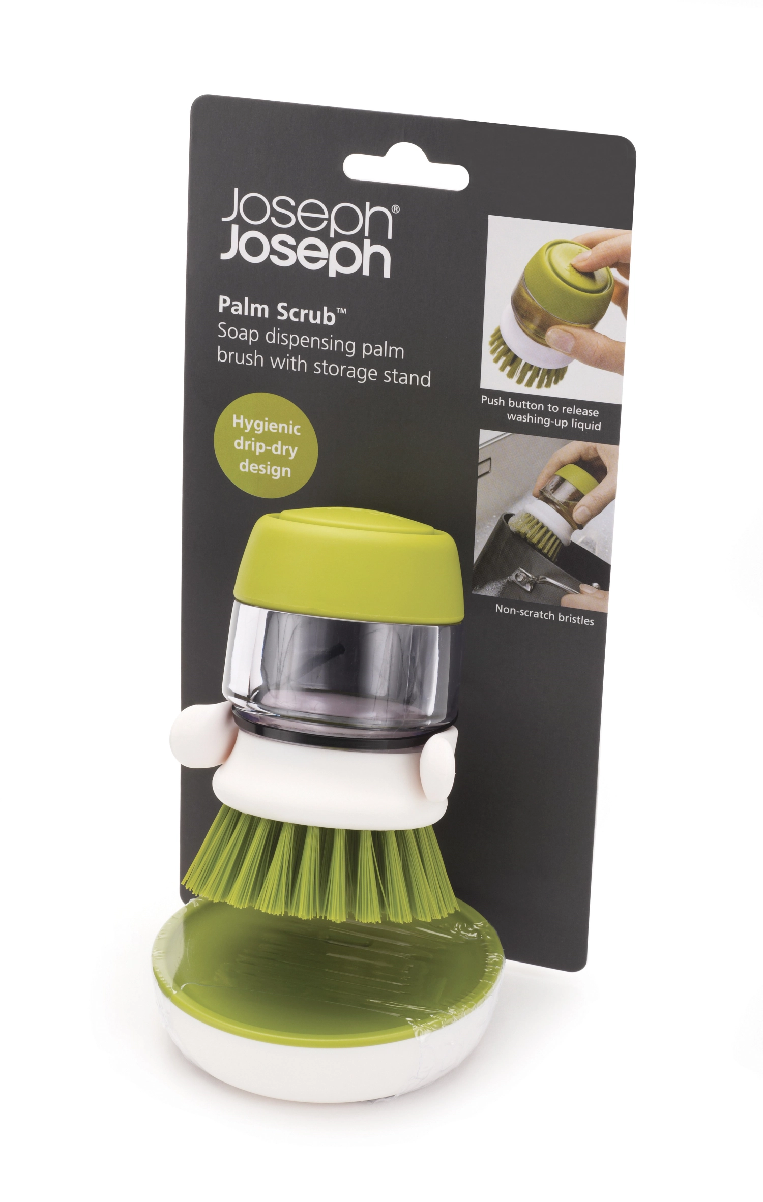 Joseph joseph 85004 palm scrub brosse à vaisselle avec réser
