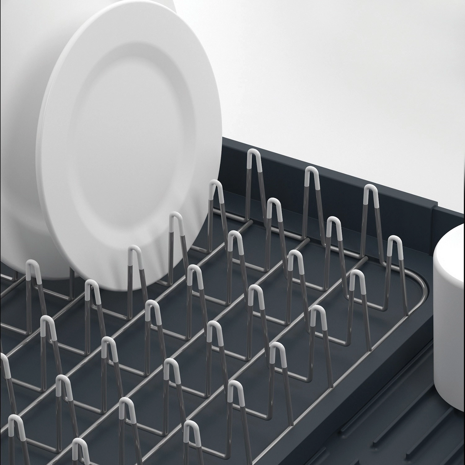Extend égouttoir à vaisselle extensible, gris