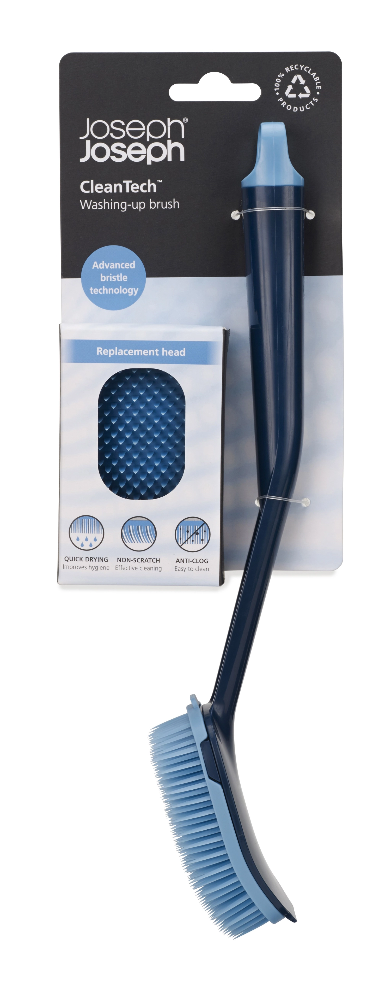 Joseph joseph cleantech™ brosse à vaisselle avec tête de rec
