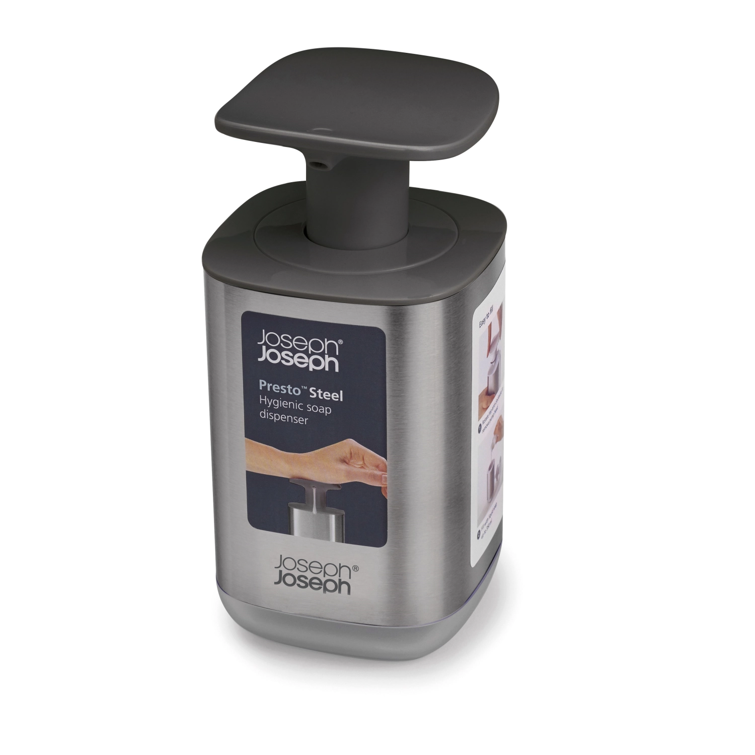 Presto steel distributeur de savon hygiénique - gris