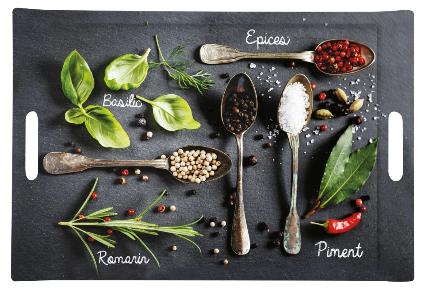 Les Epices plateau a. poignées 49x34cm