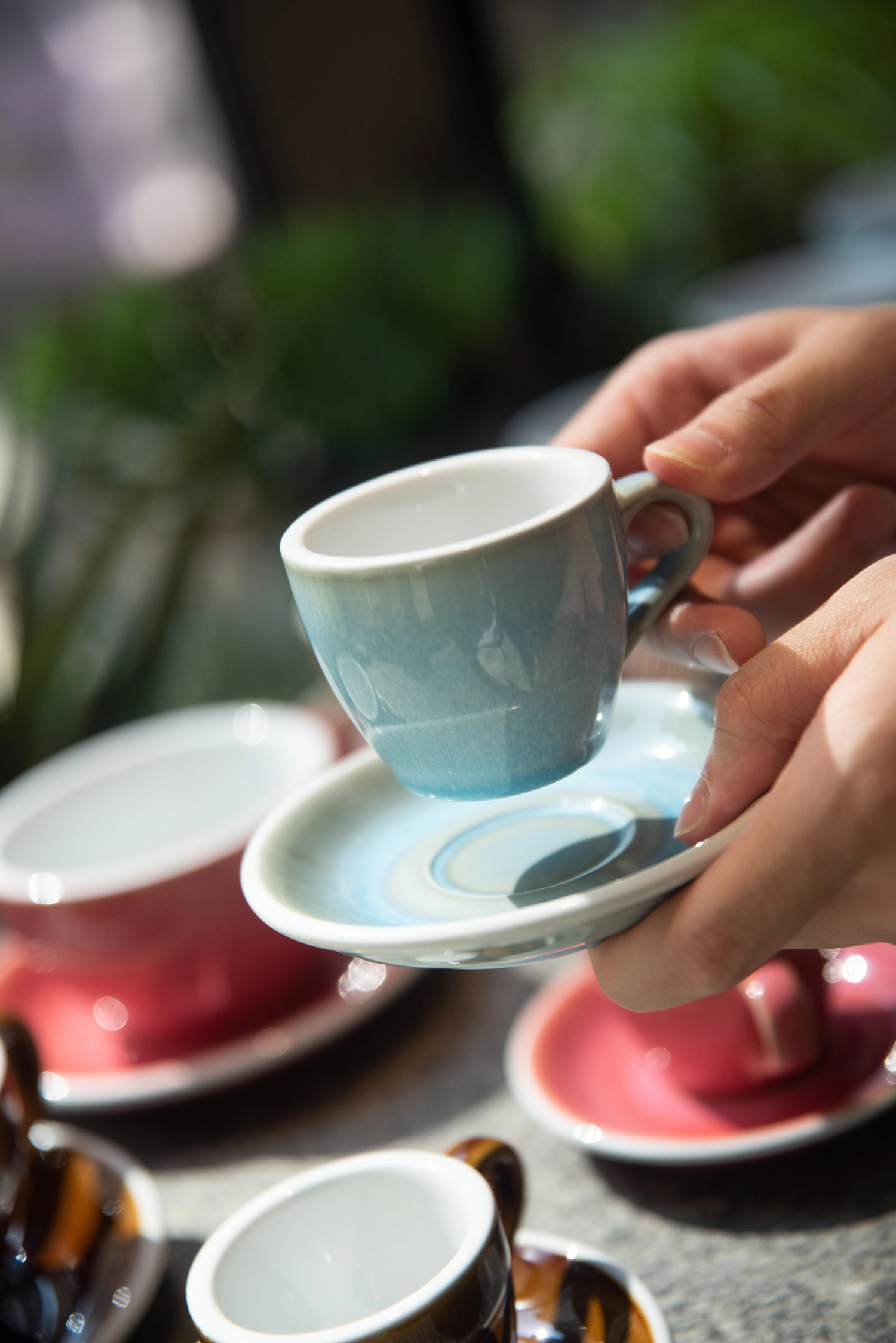 80ml tasse à espresso bleu glacé ice blue, egg