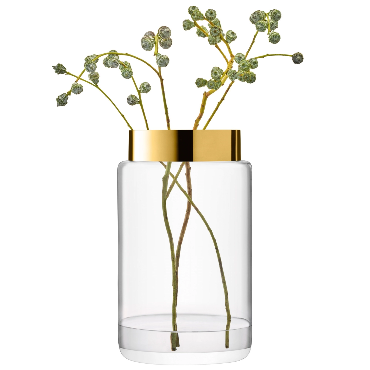 Aurum vase/lanterne h40cm - transparent/or