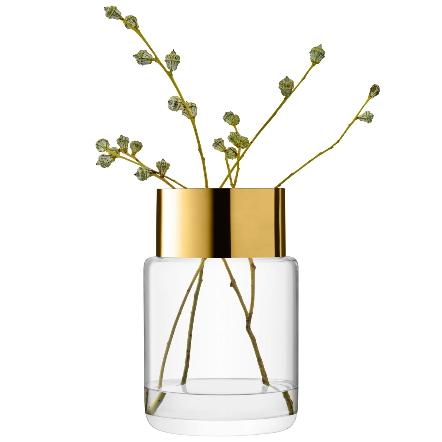 Aurum vase/lanterne h30cm - transparent/or
