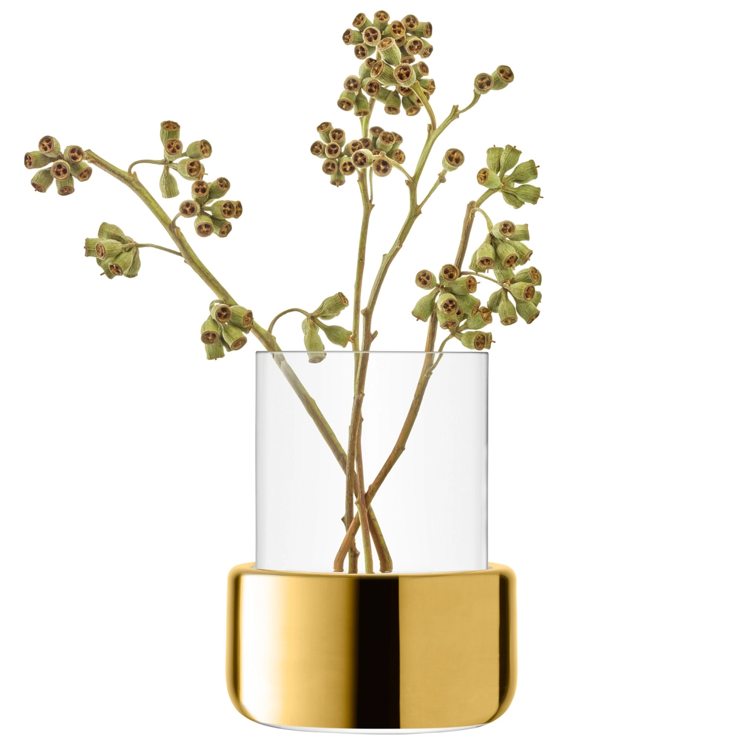 Aurum vase/lanterne h20cm - transparent/or