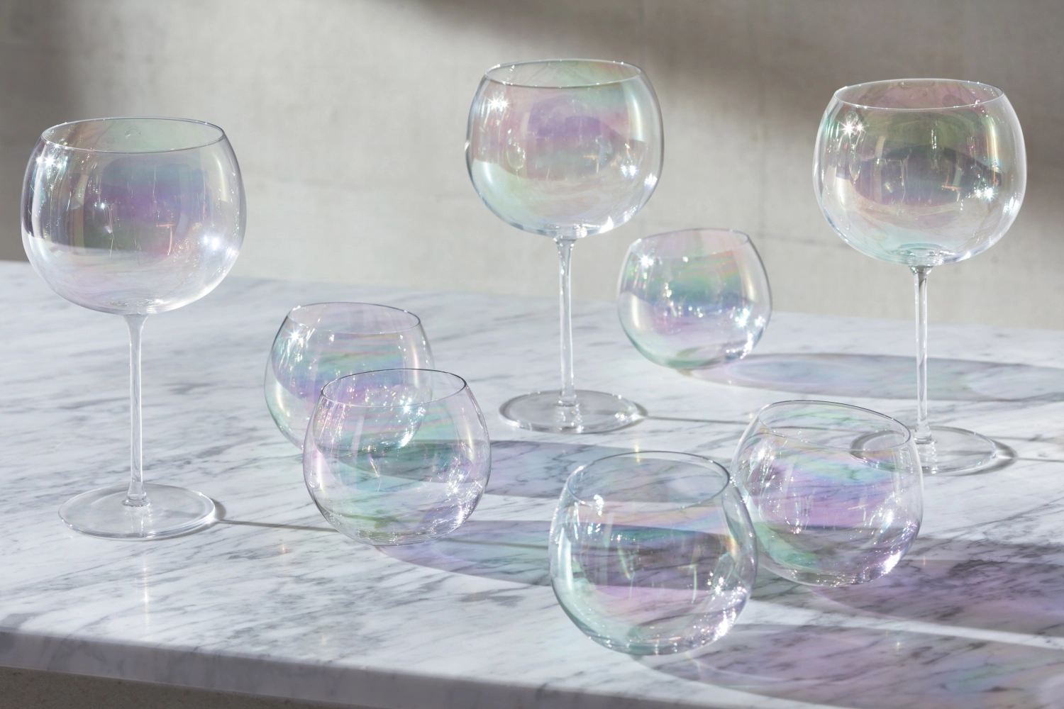 Bubble verre ballon 680ml nacre x 4