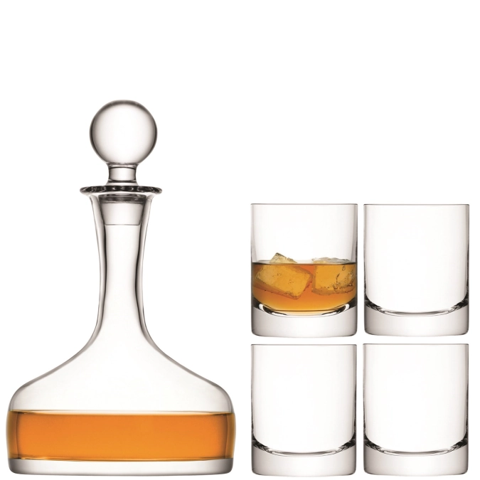 Bar coffret carafe & verres à whisky 1.6l/250ml transparent