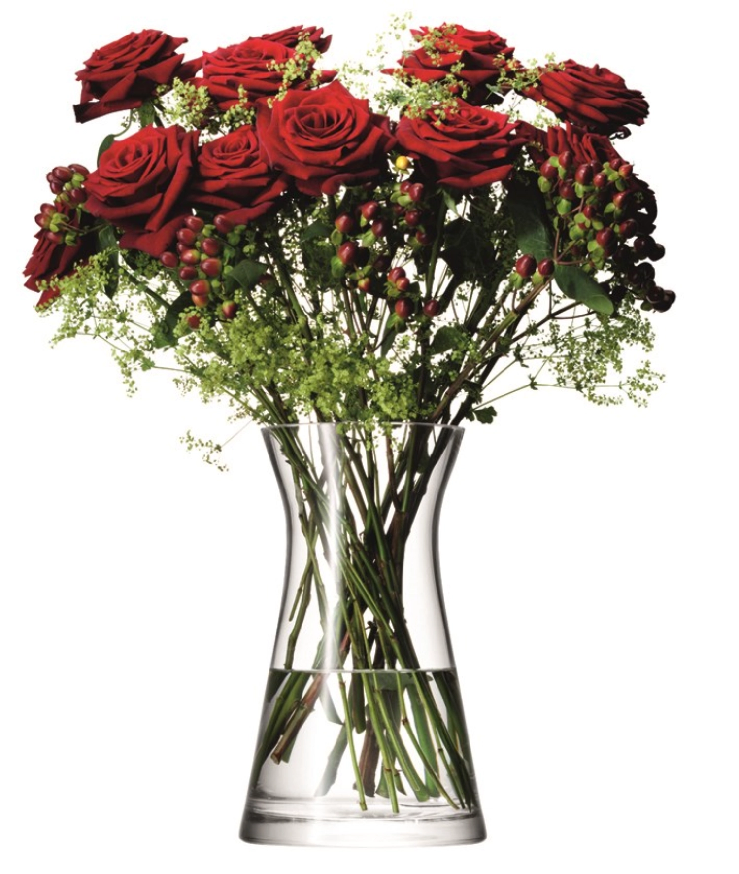 Flower vase pour bouquets mixtes h29cm - clair