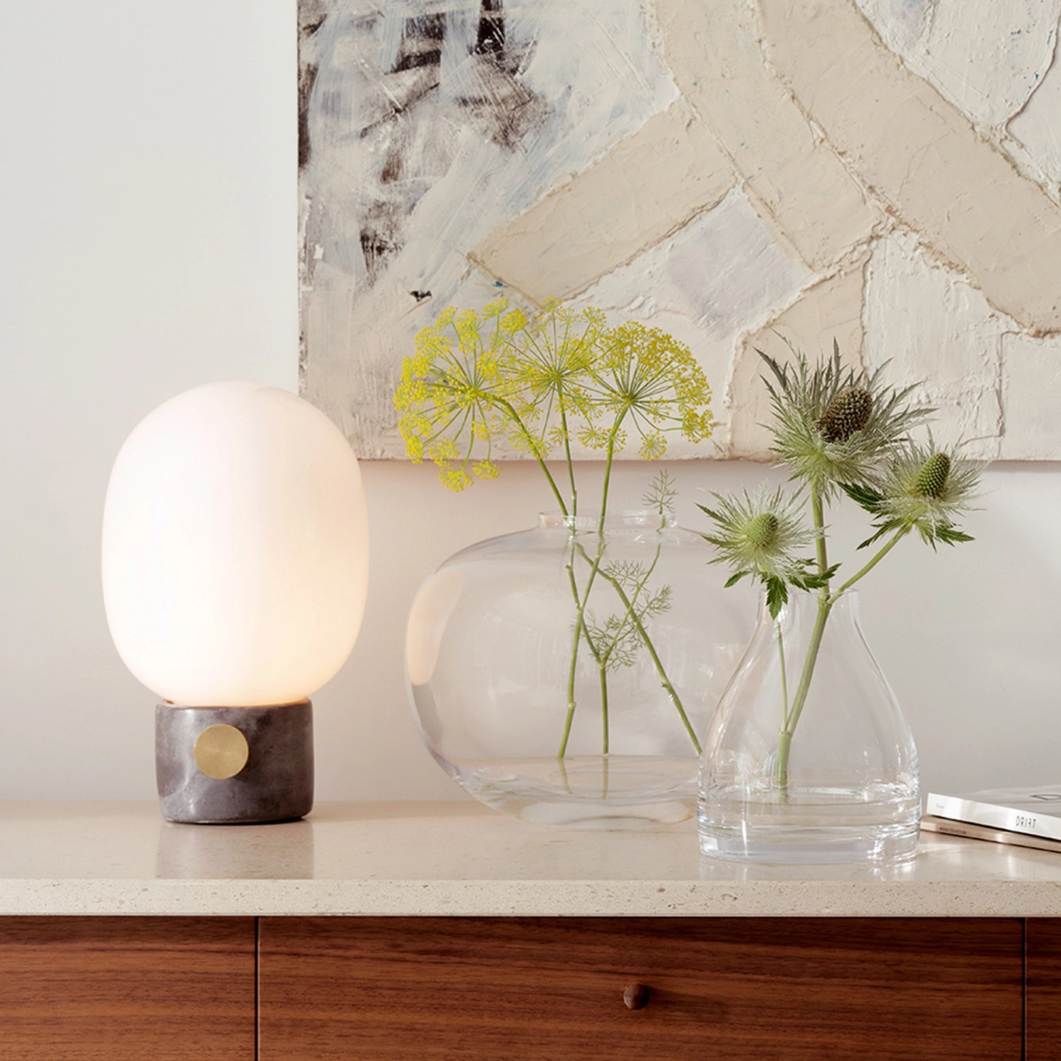 Flower vase cheminée h16cm transparent