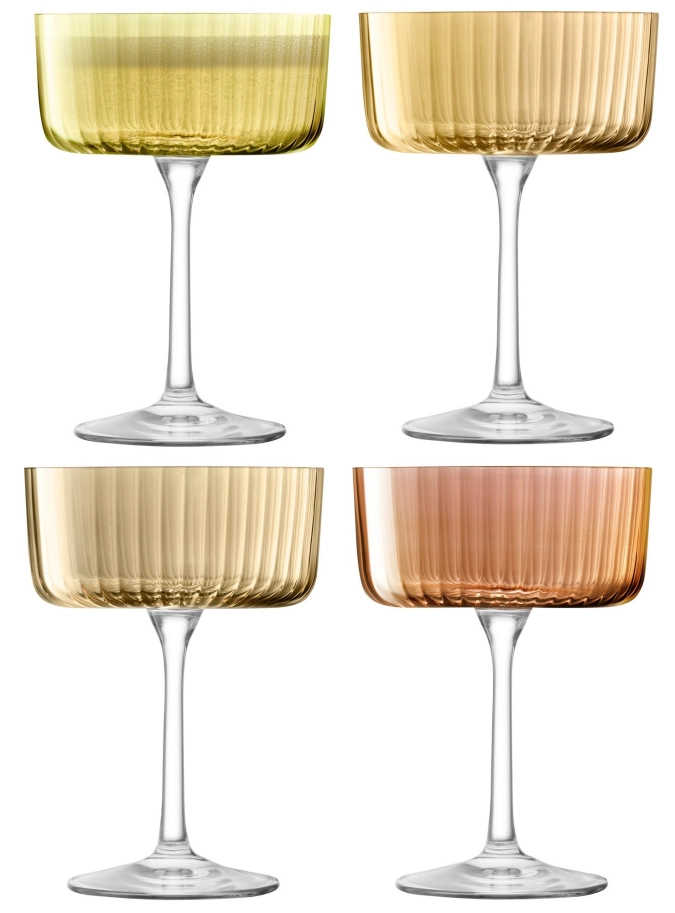 4er Set Gems Champagner/Cocktail Gläser 230ml bernstein asso