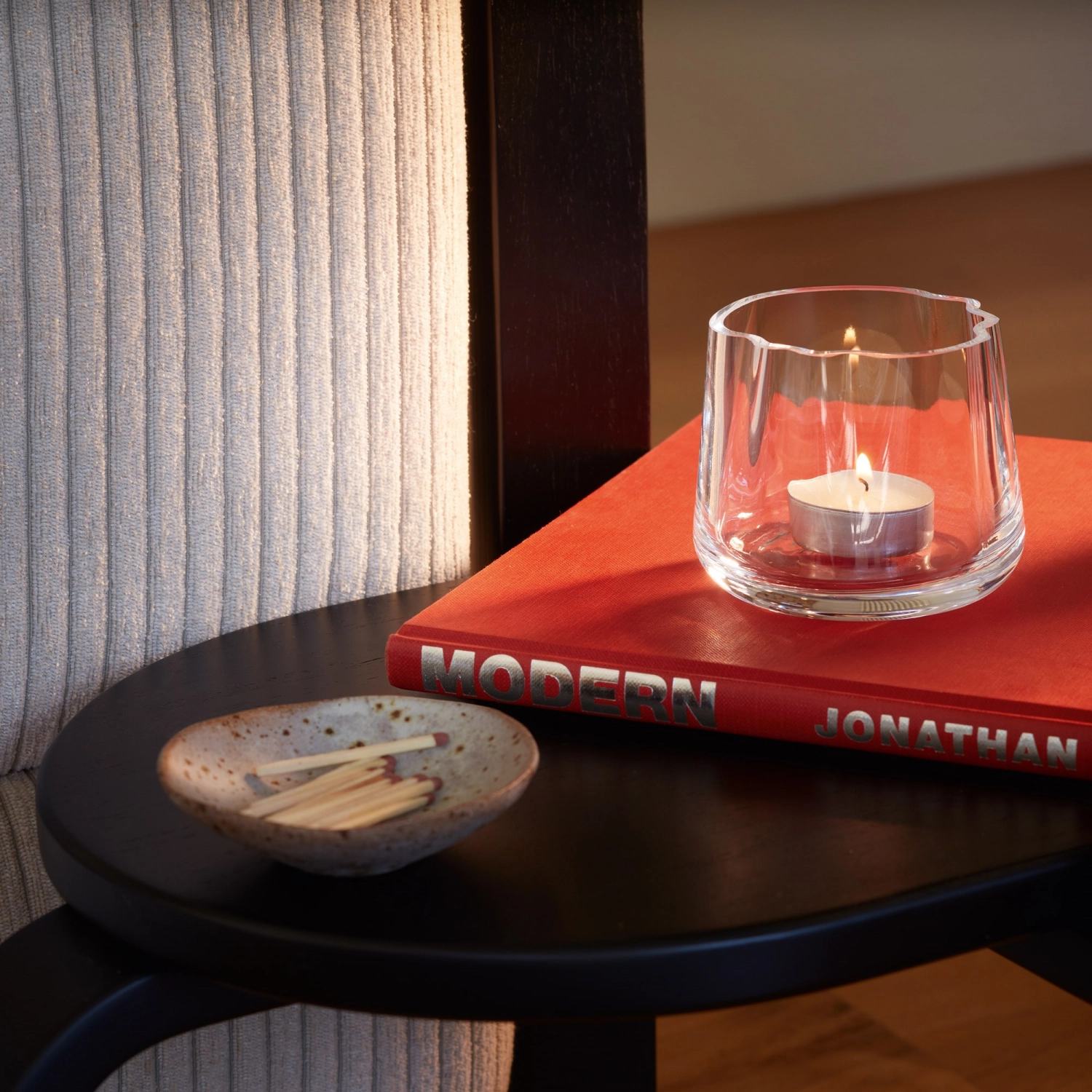 Lagoon bougeoir/vase h8cm clair