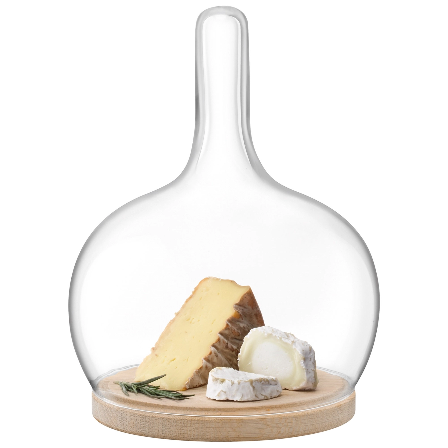 Cloche dôme plaque chêne ø19.5cm h25.5cm