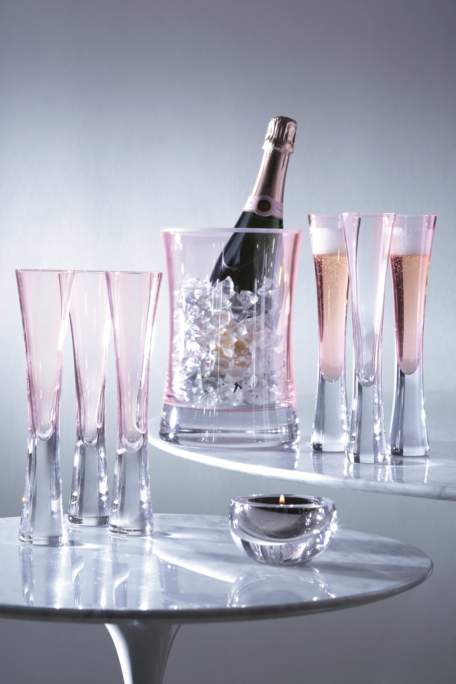 Set de 2 flûtes à champagne moya - 170ml rose clair