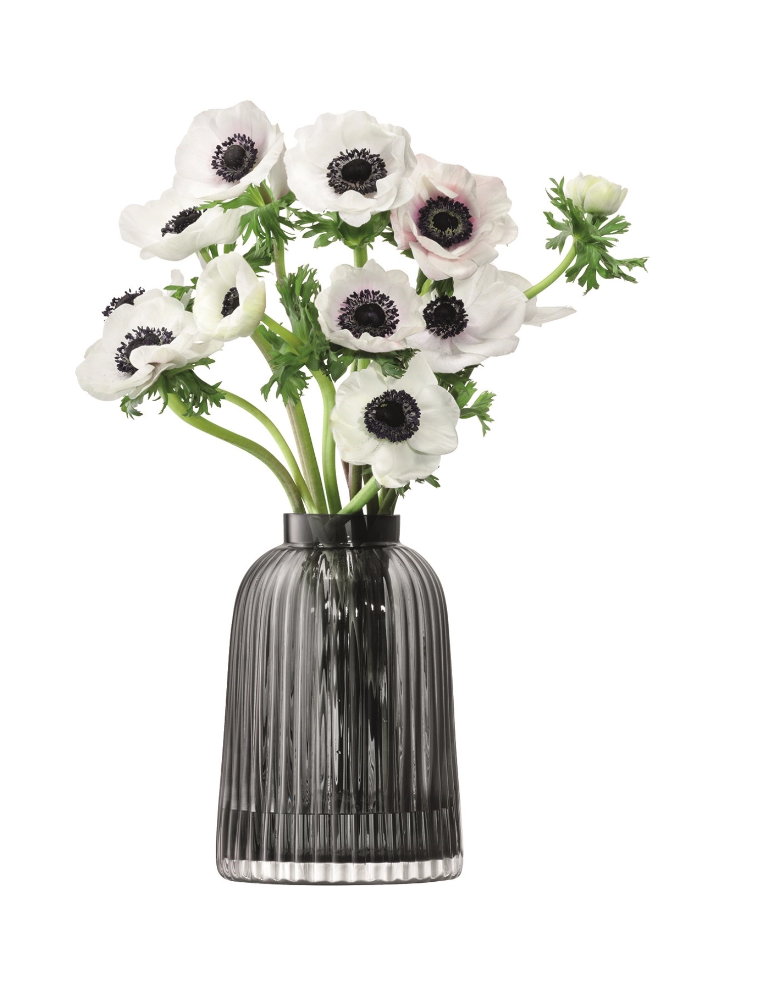 Pleat Vase H20cm - grau