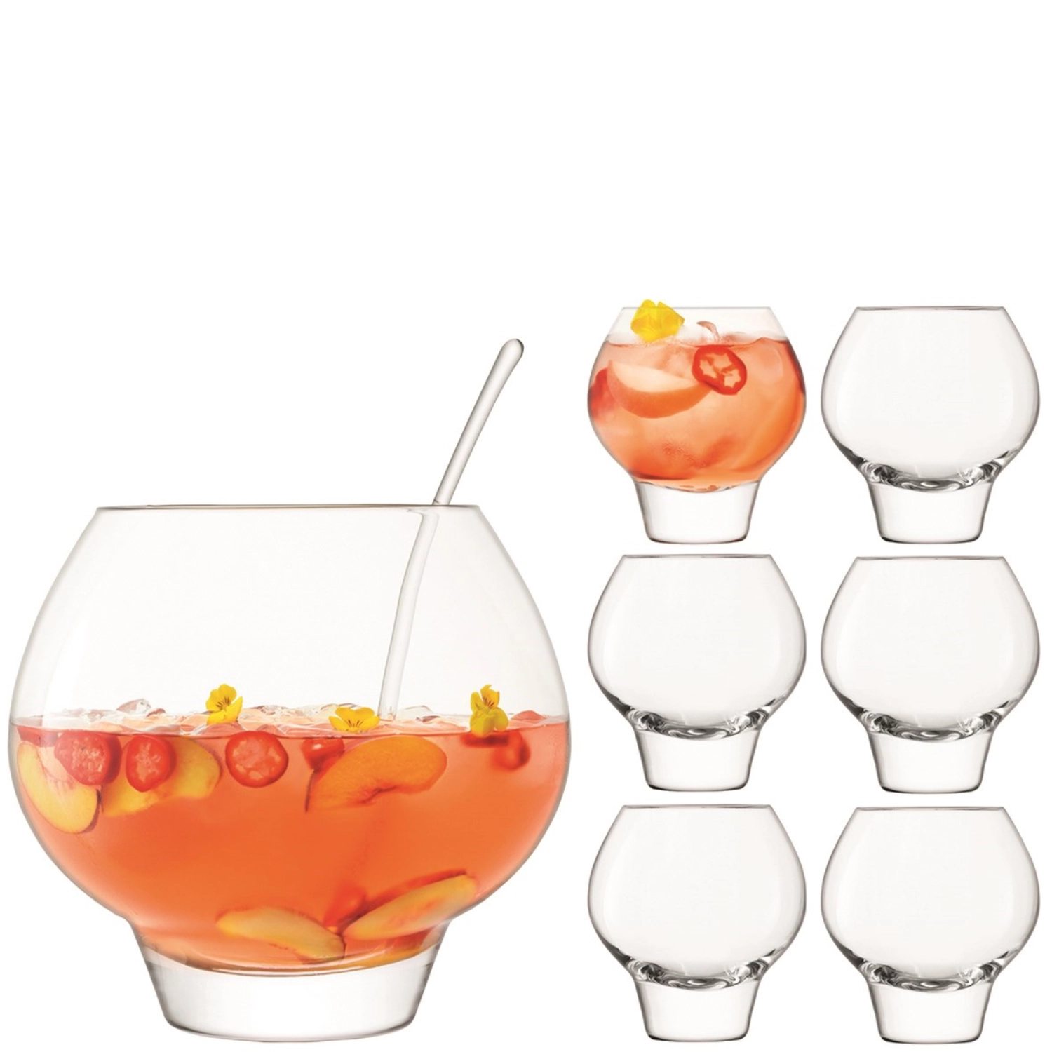 Rum Punch Bowle-Set transparent