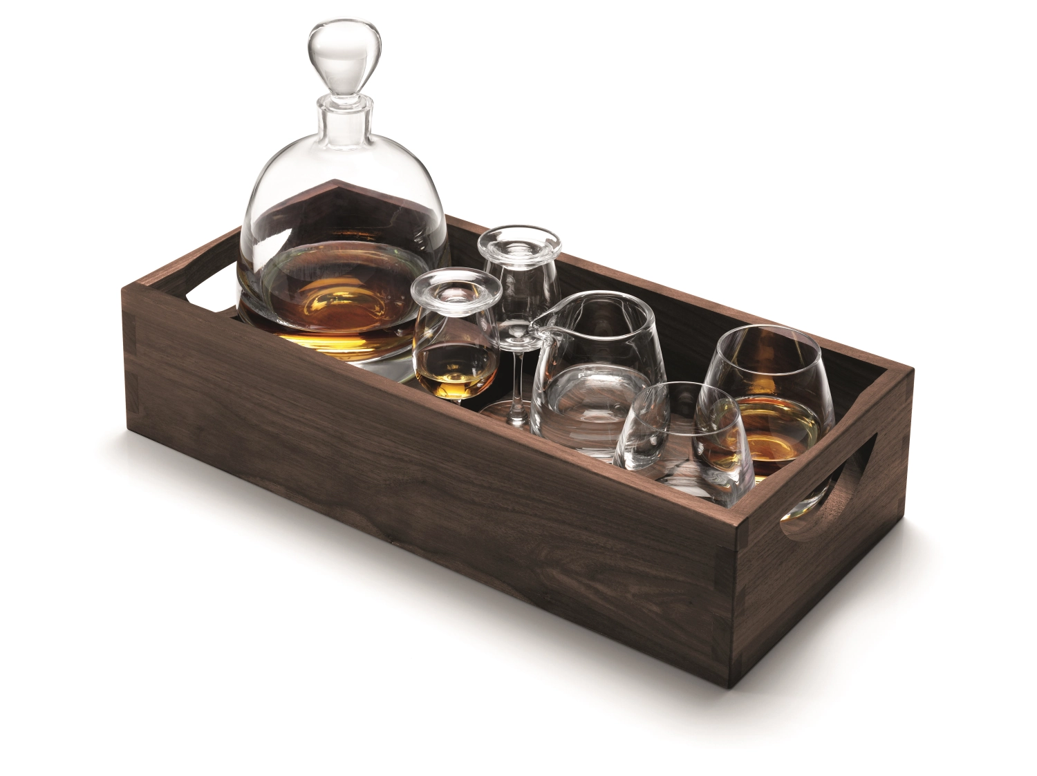 Whisky islay connoisseur set plateau en noyer l44cm