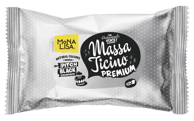 Massa Ticino Zucker Modelliermasse, schwarz, 250 gr