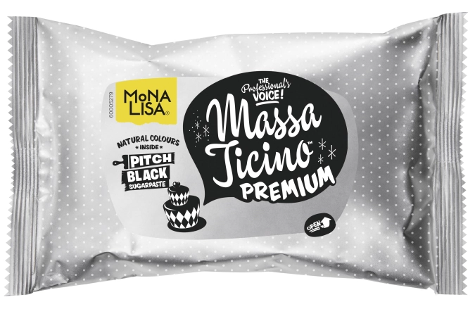 Massa Ticino Zucker Modelliermasse, schwarz, 1 kg