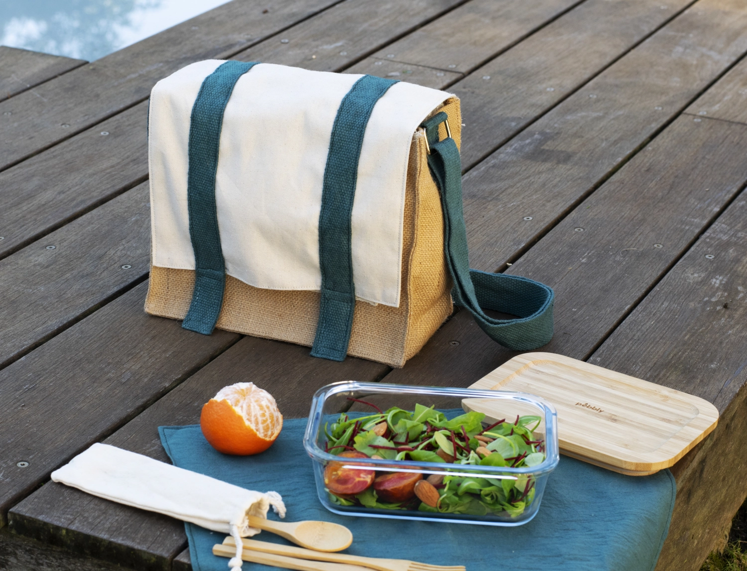 Sac à bandoulière avec set de table