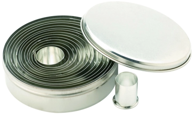 14tlg. Teigausstecher Set Ringe glatt