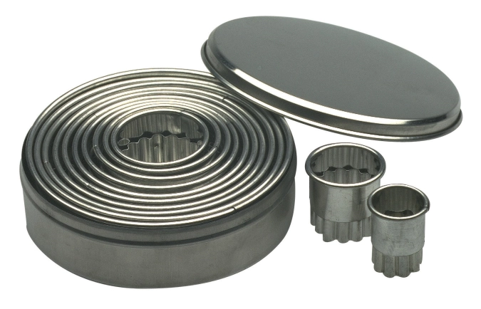 12tlg. Teigausstecher Set Ringe gezackt