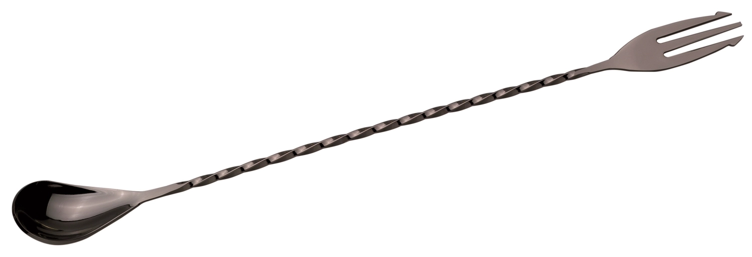 Mixlöffel mit Gabel schwarz beschichtet