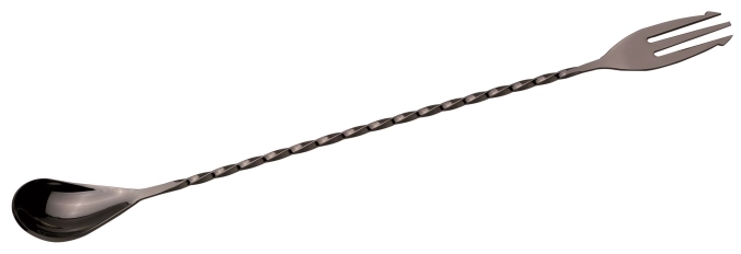 Mixlöffel mit Gabel schwarz beschichtet