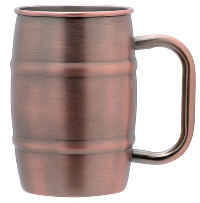 Lot de 2 gobelets à bière 0.5lt Antique Cuivre Poignée Cuivr