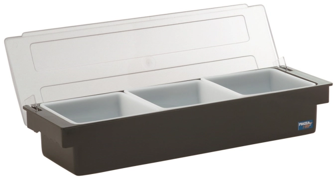 Zutatenbox Kunststoff mit 3 Behälter 45x15x9cm