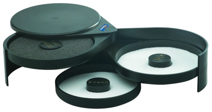 Bordeur de verres noir a 3 unites en plastique