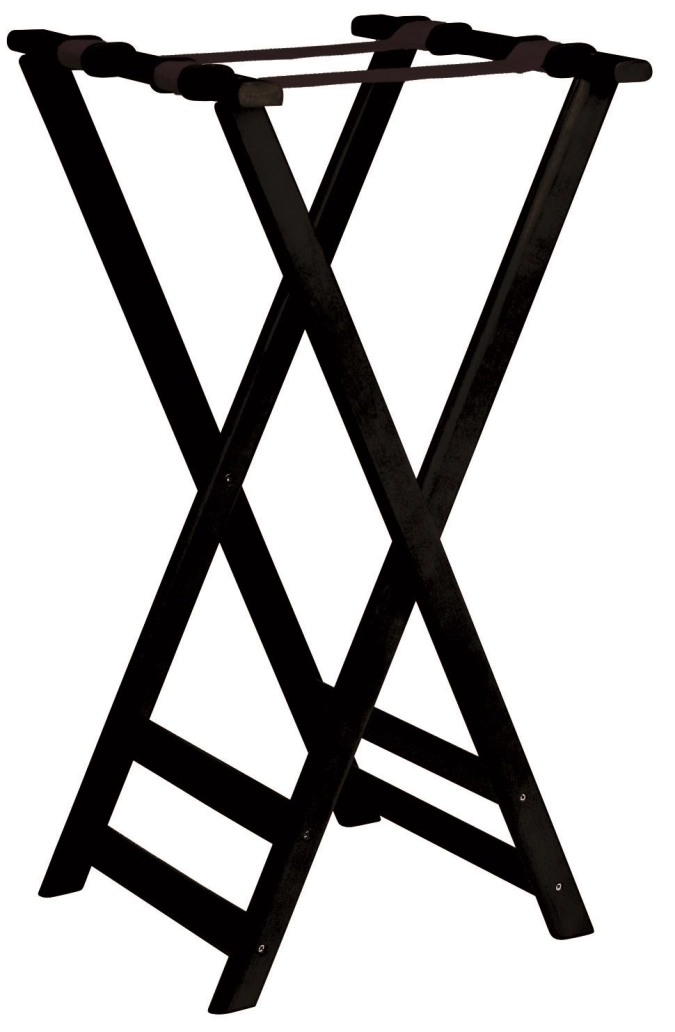 Pose-plateau en bois couleur noir 43,5x9,5x92,4cm