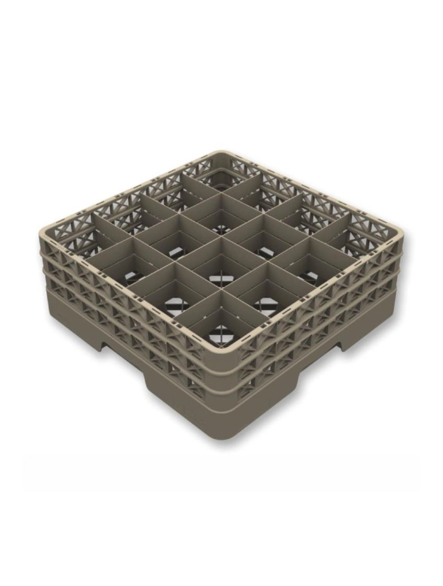 Gläserkorb offen 16 Fächer 1 Aufsatz Glas max D11.3 H12cm