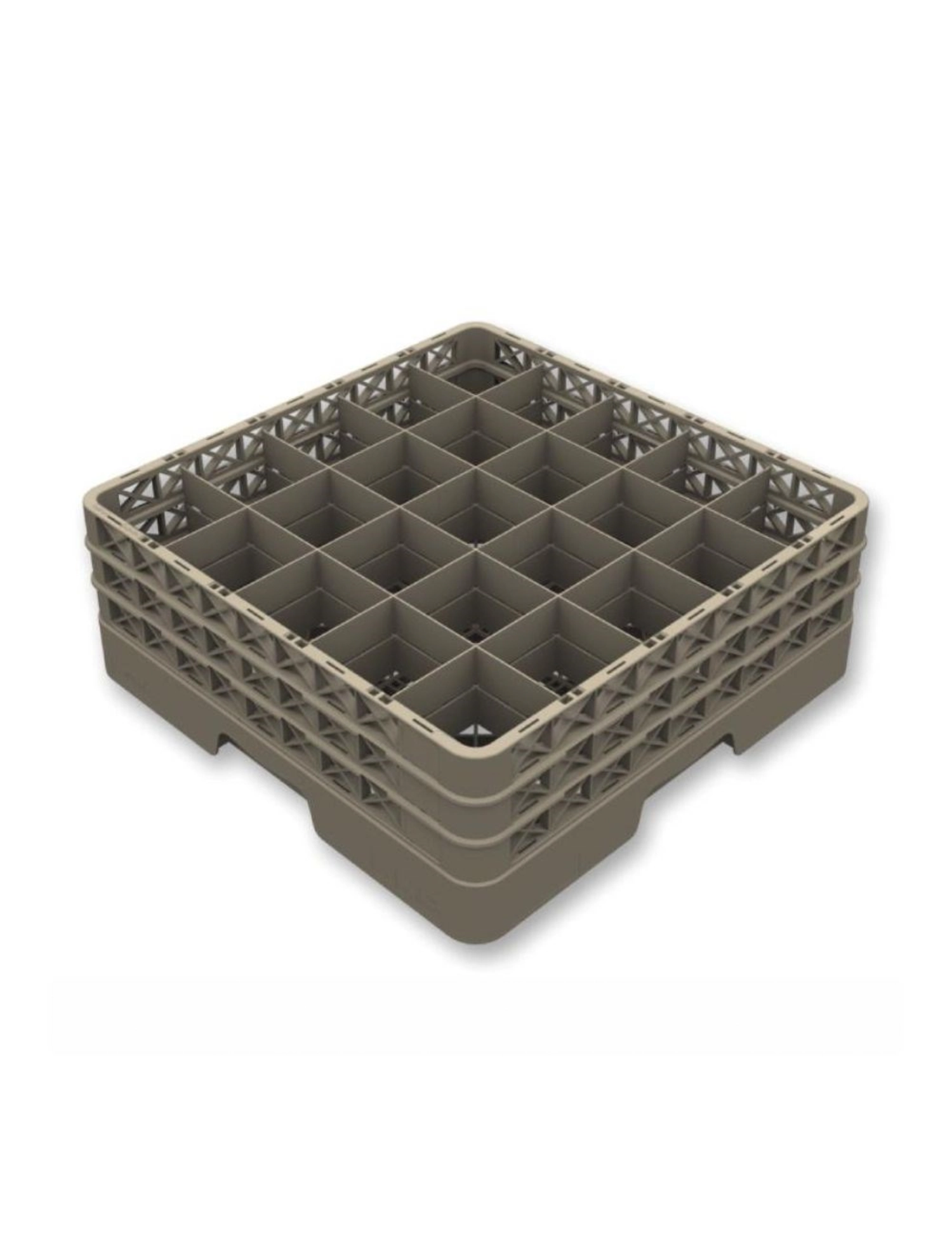 Gläserkorb offen 25 Fächer 4 Aufsatz Glas max D8.9/h24cm