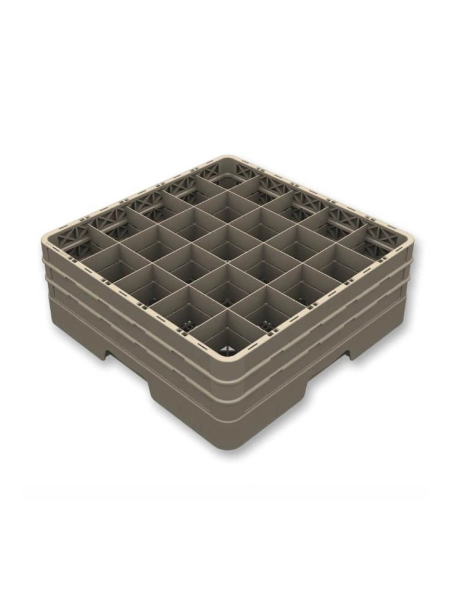 Gläserkorb geschlossen 25Fächer 4 Aufsatz Glas maxD8.9 H24cm