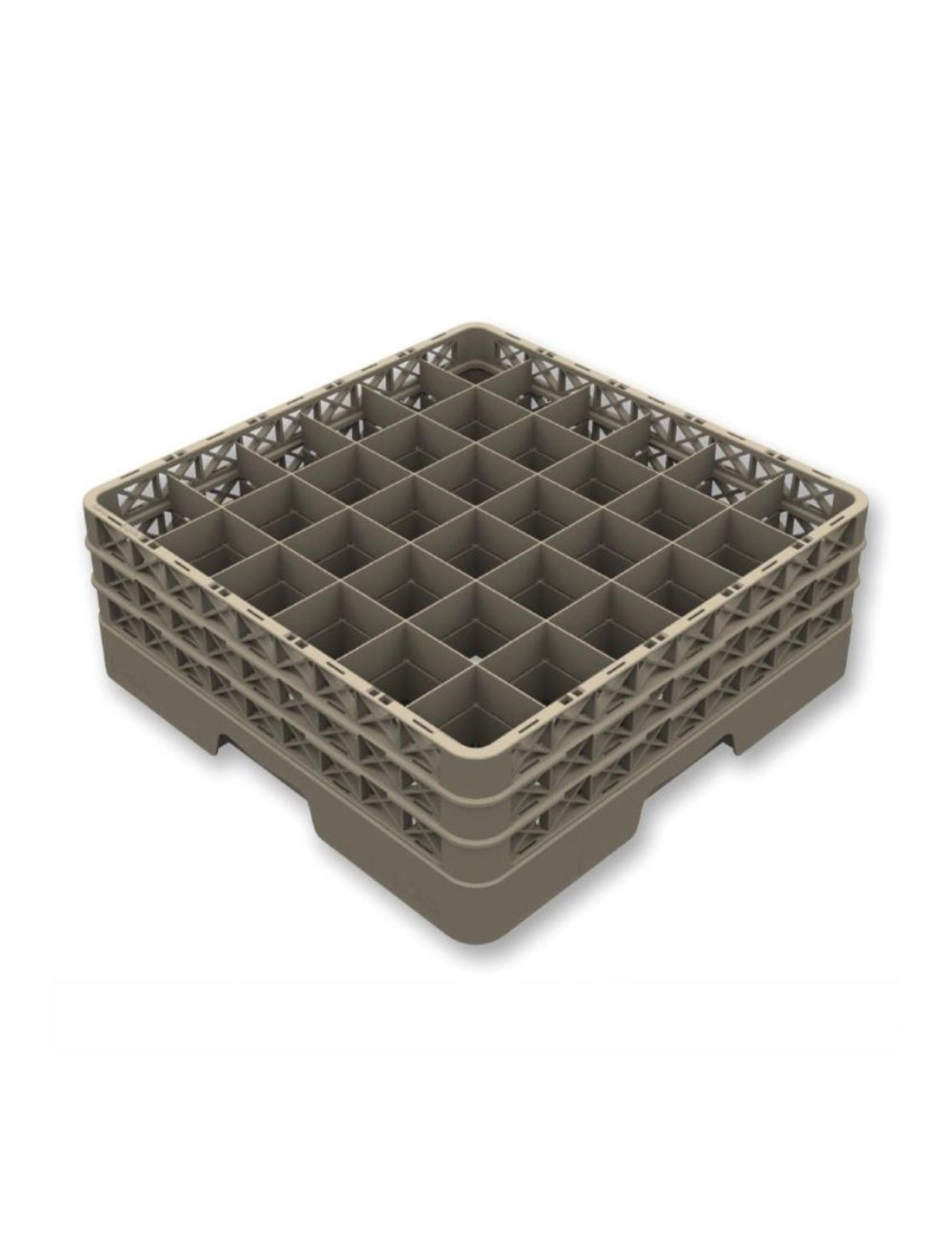 Gläserkorb offen 36 Fächer 3 Aufsatz Glas max D7.3 H20cm