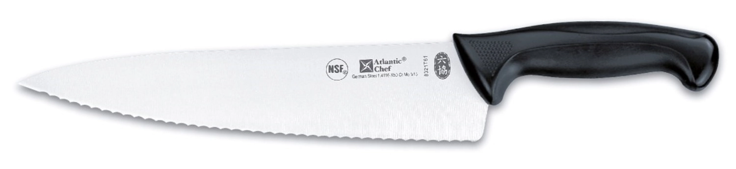 Atlantic Chef Kochmesser mit Wellenschliff schwarz