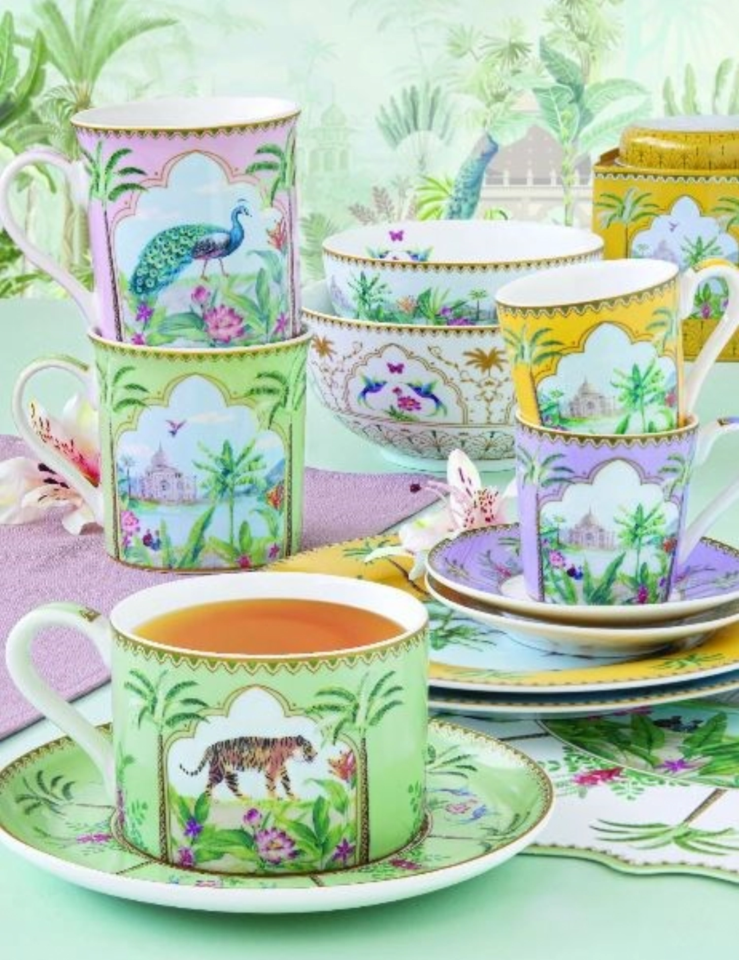 Boîte à thé avec 6 compartiments, 20.5x16x7cm