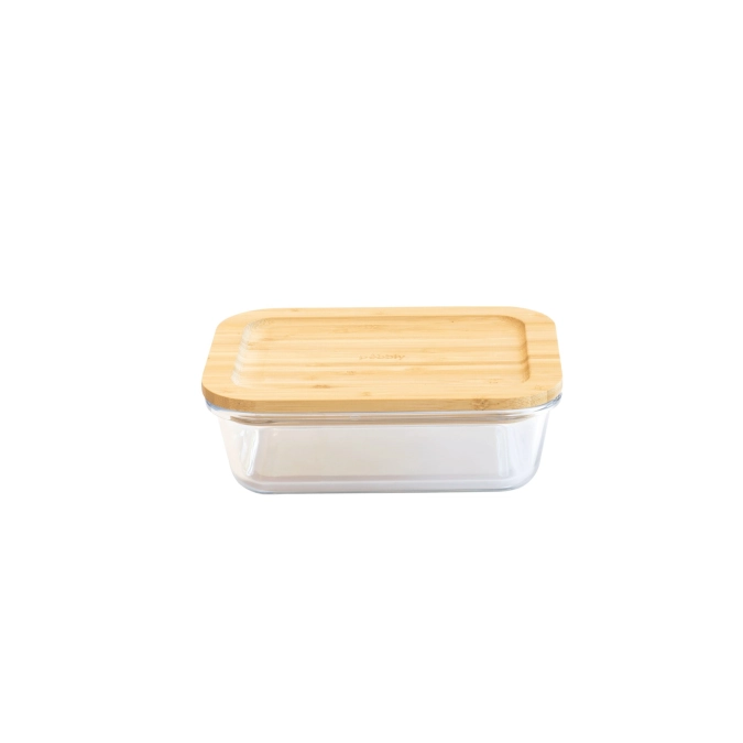 Pebbly bocal avec couvercle en bambou, 65cl, 17x12.5x6cm