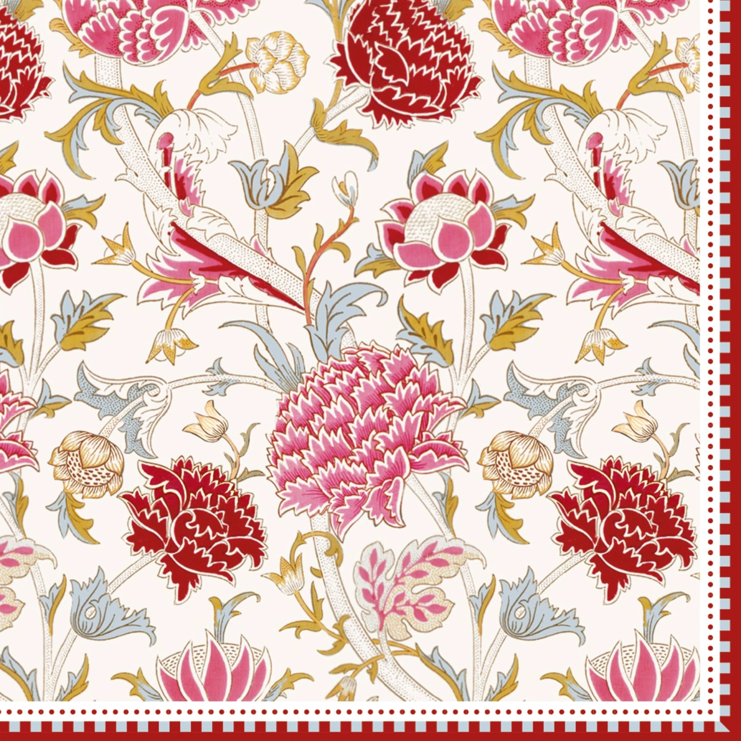 Serviettes William Morris Pink 20 pcs, 33x33cm