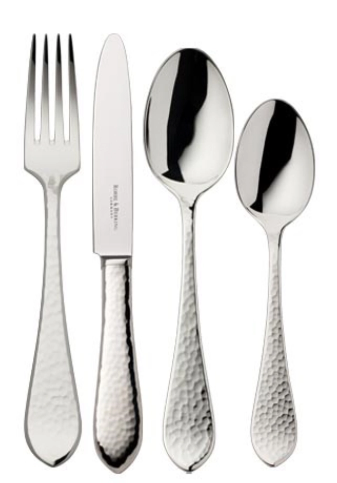 Martelé 925 Couteau à beurre et à fromage a. lame en acier