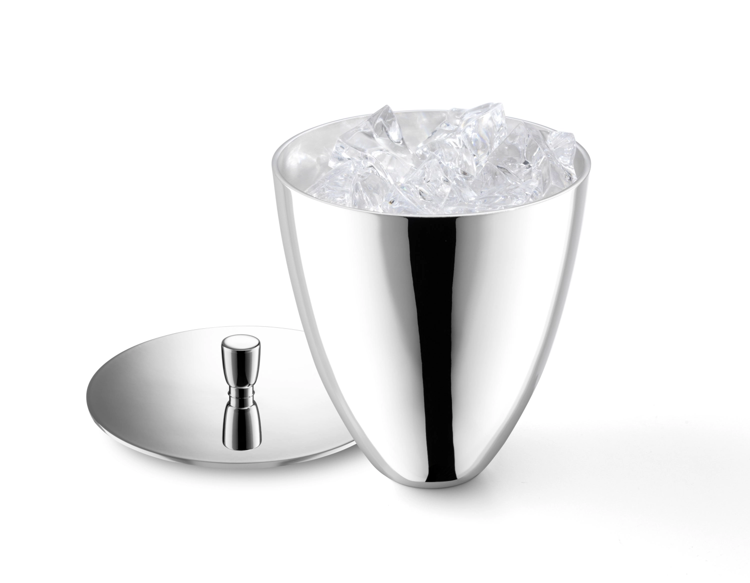 Pot à glace 90g argenté, Ø 13.5 cm H : 13.5 cm