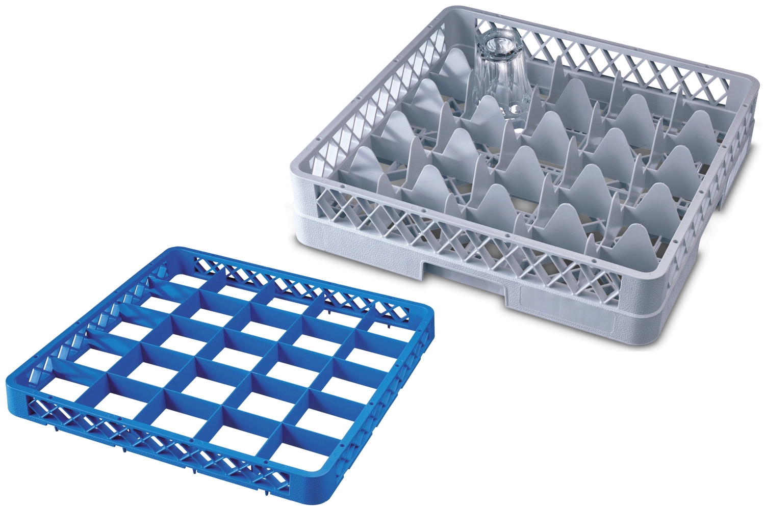 Panier de rinçage 25 compartiments 3 rehausses