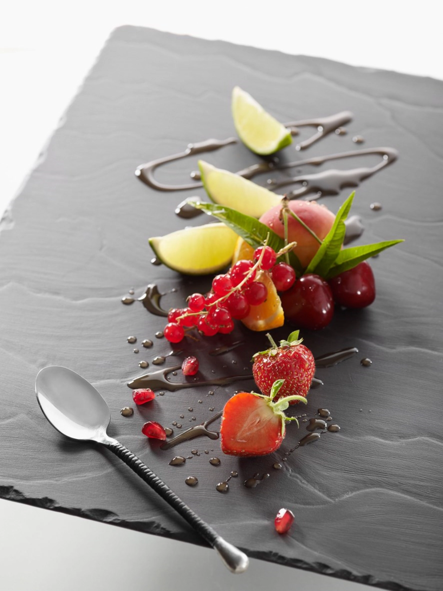 Tablett rechteckig schiefer-optik