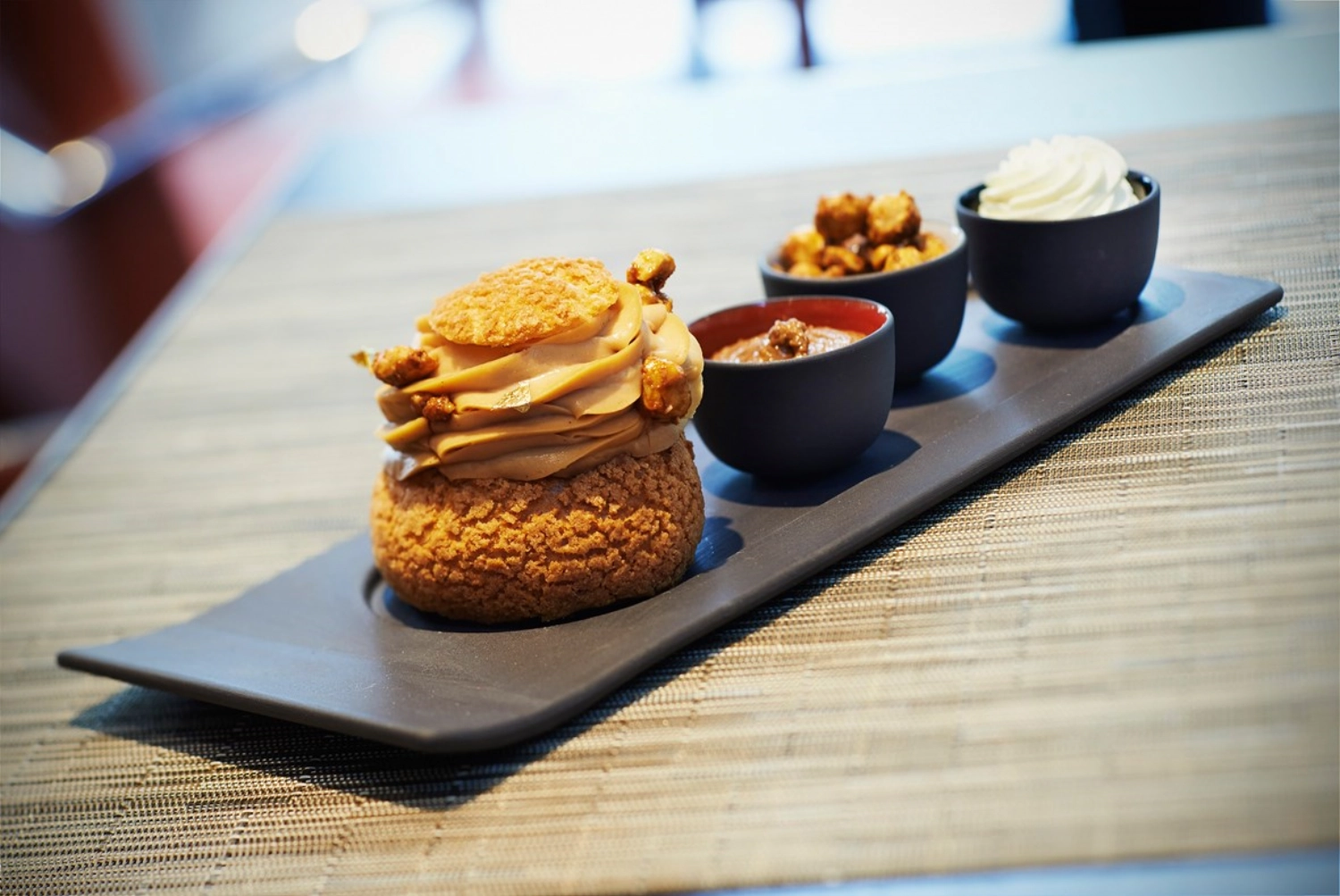 Plateau pour barquettes à tapas, 31x11x2 cm, style ardoise