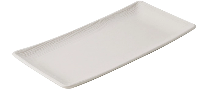 Assiette plate rectangulaire, 29x15x2.4 cm, ivoire