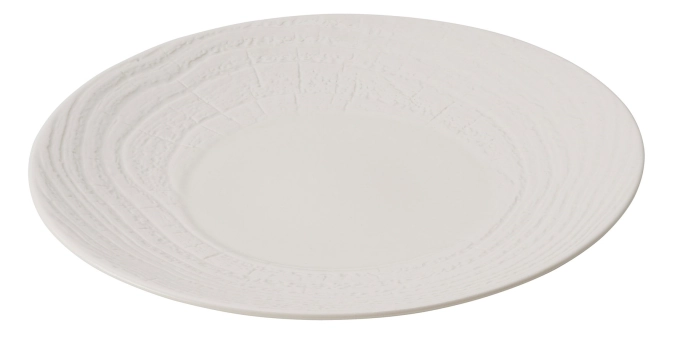 Assiette plate ronde, h : 2.6 cm, ø 26.5 cm, ivoire
