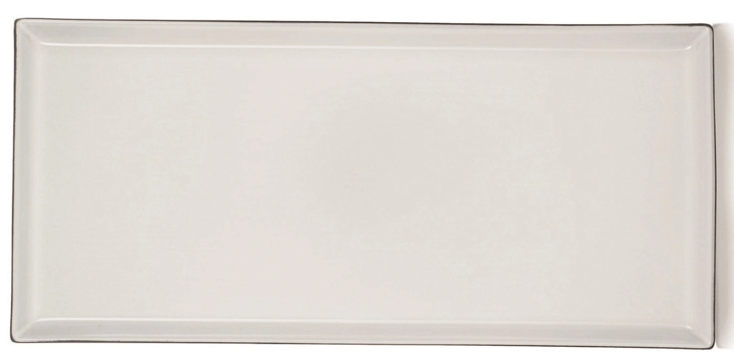 Equinoxe assiette plate rectangulaire, 32.5x15x1.8 cm, blanc
